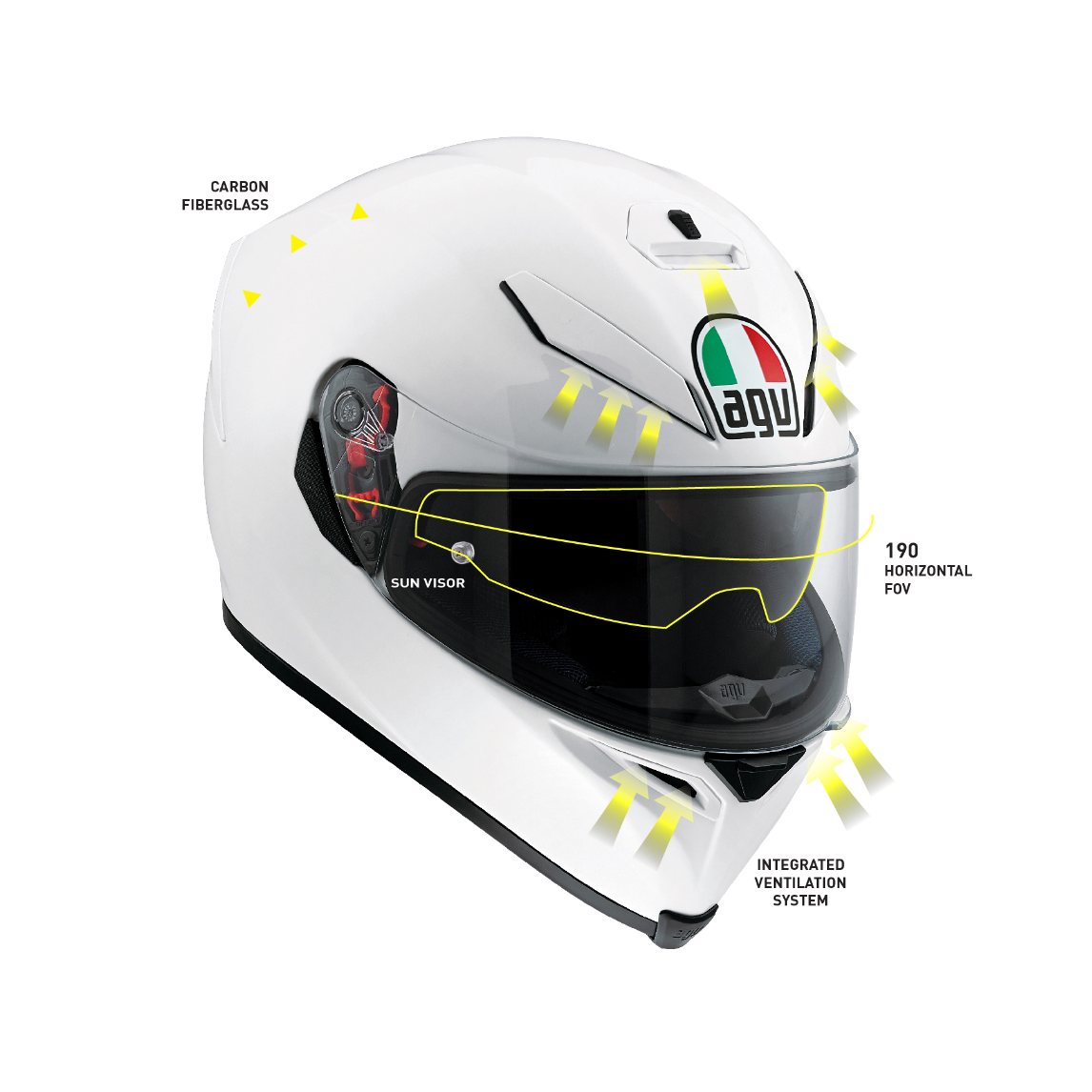 K5 S JIS MONO- PEARL WHITE | AGV ヘルメット